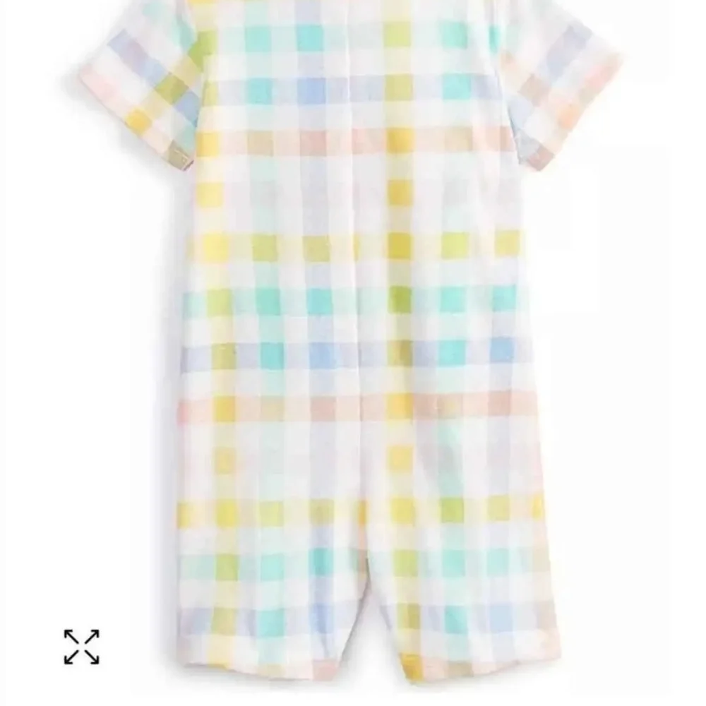 NWT First Impressions Pastel Plaid Baby Romper ~size 24M